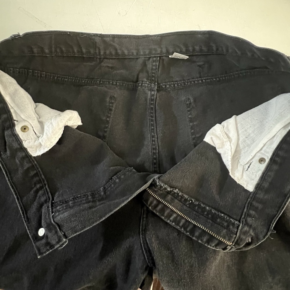 Vintage Open Trails Straight Leg Jeans Men's 40x29 Black 100% Cotton Relaxed 90s - Picture 3 of 10